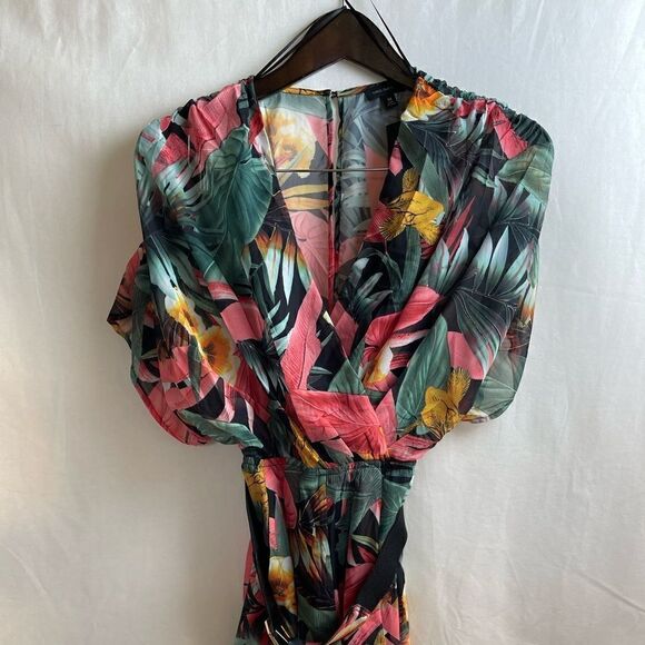 Tropical Kimono Chiffon Romper - Picture 7 of 10